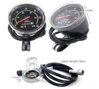 Niceminiwall Alloy Mechanical For Bike Odometer Speedometer with 78 cm Cable for Road, Mountain & Folding Bikes - Retro Design, No Battery Required(Circle)