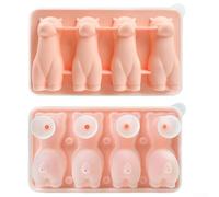 Niceminiwall Alpaca-Shaped Tray with Lid and Funnel - Food-Safe Silicone 4 Grid for Cocktails, Juices, Wine, Parties, and Events(Pink)