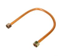 Niceminiwall Aluminum Air Compressor Exhaust Tube Replacement with Brass Hex Nut, G3/8 Thread, 10 x 450mm Copper Tone Pipe for Air Pump Spare Parts, 1pc