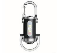 Niceminiwall Aluminum Alloy Rechargeable Keychain Flashlight, 1200 Lumen Mini Torch with 6 Modes, Waterproof EDC Pocket Light with Type-C Fast Charging, Compact(Black)