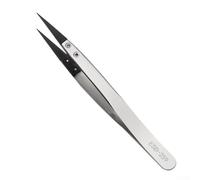 Niceminiwall Anti-Static ESD Tweezers for Electronics Repair and Maintenance with Replaceable Heads, Compatible with Circuit Boards, Mobile Phones and Clocks(ESD-259)