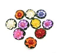 Niceminiwall Artificial Floating Lotus Leaf Flowers,Water Lily Pool Decorations EVA Plastic Aquarium Plants,Home Garden Ornaments 10cm