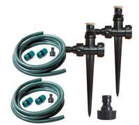 Niceminiwall Automatic Irrigation System Kit with Adjustable Lawn Sprinkler Set for Garden Hose 360 Degree Coverage Plastic Water Sprinkler for Yard Flower Beds and