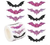 Niceminiwall Bat Wall Stickers - Waterproof Bat Attack Sticker Decal Halloween Decoration Window Décor - Party Decorations - Glitter Bat Accents(Pinkish)