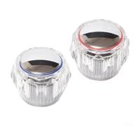 Niceminiwall Bathroom Kitchen Tap Head Replacement Kit With 20 Splines 7.5mm Acrylic Plastic Top Cover For Hot And Cold Water Mixer Taps Basin Bath Faucets