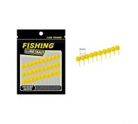 Niceminiwall Biomimetic Soft Bead Fishing Lure with Dynamic Tail Action and Adjustable Buoyancy, Silicone Rubber Bait for Freshwater Casting or Still Water Fishing,(6mm yellow)