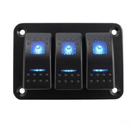 Niceminiwall Blue Light Rocker Switch Panel with Combination Plate for Car and Marine Applications, 12-24V Waterproof IP65 Rating, Compatible with Headlights, Fog Lights