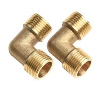 Niceminiwall Brass Air Compressor Fitting 16.5mm Male Thread 90 Degree Elbow Coupler Check Valve Connector for Oil-Air Compressors (2-Pack)