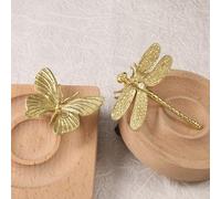 Niceminiwall Brass Drawer Pull Knob for Cabinets and Dressers, Design Handle with Screws Included, 2 Pack, Gold Finish(For)