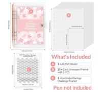 Niceminiwall Budget Binder 100 Days Envelope Challenge Money Saving Planner with PVC Cover and 25 Sheets 4 Pockets Each for Financial Planning Portable Accounting(purple)