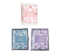 Niceminiwall Budget Binder 100 Days Envelope Challenge Money Saving Planner with PVC Cover and 25 Sheets 4 Pockets Each for Financial Planning Portable Accounting(pink)