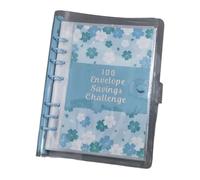 Niceminiwall Budget Binder 100 Days Envelope Challenge Money Saving Planner with PVC Cover and 25 Sheets 4 Pockets Each for Financial Planning Portable Accounting(blue)