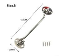 Niceminiwall Cabin Hook and Eye Latch Lock for for Shed, Gate and Door, Stainless Steel Wind Hook Catch with Silent Holder, Heavy Duty Silver Finish for for Garden, Garage,(6 inch)