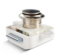 Niceminiwall Camper Push Lock for for RV Caravan Boat Cabinet Drawer Latch, ABS Zinc Alloy 26mm Cut Hole Fits 15-18mm Doors, Secure Button Locking Hardware for for Mobile(White &Pearl Nickel)