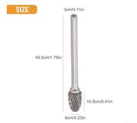 Niceminiwall Carbide Rotary Burr 3x6mm Double Cut Drill Bit for for Die Grinder Carving Engraving Deburring Grinding and Polishing Metal Wood Plastic Jewelry Welding(D)