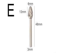 Niceminiwall Carbide Rotary Burr 3x6mm Double Cut Drill Bit for for Die Grinder Carving Engraving Deburring Grinding and Polishing Metal Wood Plastic Jewelry Welding(E)