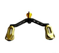 Niceminiwall Carbon Fiber Double Rocker Handle for Fishing Reels with 4.4x4.9mm Interface, 93.5mm Wheelbase, for Stella, Stradic, Twin Power,(gold right hand)