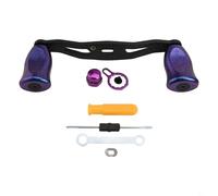 Niceminiwall Carbon Fiber Fishing Reel Rocker Handle 105mm with 4 Bearings, Compatible with Tatula 80/Alphas and Reels, 8x5mm Wheelbase Repair Upgrade Parts,(blue purple left hand)