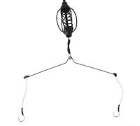 Niceminiwall Carp Fishing Feeder Rig Set with Spring Bait Cage and Hook Tackle, Pre-Tied PE Line and Metal Sinkers 15g-40g for for Long Casting, Easy Ready-to-Use Terminal(40g)