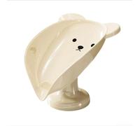 Niceminiwall Cartoon- Soap Dish with Strong Suction Cups No Drill Self-Draining Design for Bathroom or Laundry Use, PET Material, 11.6 x 9.8 x(Creamy White)
