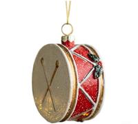 Niceminiwall Christmas Hand Painted PVC Ornament Set - with Various Designs - Including House, Drum, Garland, Van, Truck, Holiday Tree and Mailbox(Drum)