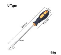 Niceminiwall Chrome Vanadium Steel Nail Puller Pry Bar with Ergonomic Rubber Handle, 260mm U and V Type Screwdriver for Home Workshop and Carpenter Use(U Type)