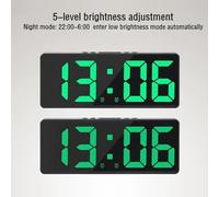 Niceminiwall Digital Alarm Clock with Display, Voice Control -Up, Adjustable Brightness & 12/24H Format for Home Office Use, For Clap or Knock(white)