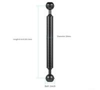 Niceminiwall Diving Dual Ball Buoyancy Extension Arm Carbon Fiber Underwater Camera Mount with 1 Inch Standard Ball Heads for Scuba Diving and Snorkeling Photography,(8 inches)