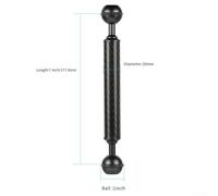 Niceminiwall Diving Dual Ball Buoyancy Extension Arm Carbon Fiber Underwater Camera Mount with 1 Inch Standard Ball Heads for Scuba Diving and Snorkeling Photography,(7 inches)