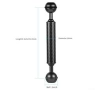 Niceminiwall Diving Dual Ball Buoyancy Extension Arm Carbon Fiber Underwater Camera Mount with 1 Inch Standard Ball Heads for Scuba Diving and Snorkeling Photography,(6 inches)