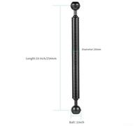 Niceminiwall Diving Dual Ball Buoyancy Extension Arm Carbon Fiber Underwater Camera Mount with 1 Inch Standard Ball Heads for Scuba Diving and Snorkeling Photography,(10 inches)