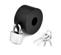 Niceminiwall Door Handle Lock Out Device, Stainless Steel Door Knob Security Cover, Lockout Safety Tool for Round Tulip Oval Handles, Portable Home Hotel Travel Safety(B)