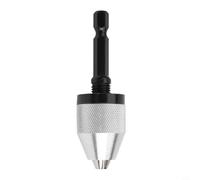Niceminiwall Electric Grinding Chuck with Adjustable Hexagonal Handle Silver Flat Tail Collet for Electric Grinder, Nail Machine and Engraving Machine in Zinc Alloy(6.5)