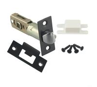 Niceminiwall Fire Rated Adjustable Tubular Mortice Latch for Interior Doors with 60mm or 70mm Backset, Zinc Alloy and Stainless Steel Construction, Single Tongue Bolt Three(Black-ET)