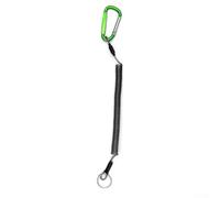 Niceminiwall Fishing Anti-Lost Spiral Spring Lanyard with PVC Shell & Multi-Strand Steel Wire - 26 cm Contracted, 120 cm Max Stretch, 12 g - for Lure Pliers, R(GREEN)