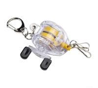 Niceminiwall Fly Fishing Reel Keychain for Fishing Lovers, Retractable Rope with Real Moving Parts, Plastic and Steel Wire Construction, Clear Design, For Ideal for