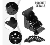 Niceminiwall Folding Hinge Table Leg Brackets Foldable for Extension Tables and Chairs Made of Metal with Self-Locking Design in Black Silver or Gold Color(Black)