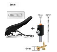 Niceminiwall for Edge Banding Punching Pliers and Countersink Drill Bit Set with 25mm Depth Adjustment for Woodworking, PVC Sheets and Leather Crafting Tools(Black 6mm Attachment)