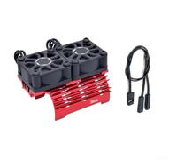 Niceminiwall For Surpass Hobby 30Mm Motor Cooling Fan, 28000RPM High RC Cooler With Metal Heatsink Cover For 1/8 1/10 RC Cars 36-38mm Brushless Motors(Red380-L)