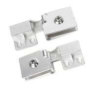 Niceminiwall Glass Door Hinges for Cabinets Shower Doors Frameless Display Cabinet 3-6mm Glass Thickness Adjustable Tension Zinc Alloy Hardware Black Silver(Silver)