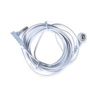 Niceminiwall Grounding Cord 15ft White Copper Wire with Banana Plug and 4mm Right Angled Snap, 100k Ohm Resistor Safety Cable for for Earthing Sheets, Mats, Antistatic Straps,