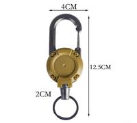 Niceminiwall Heavy Duty Retractable Badge Reel Carabiner Keychain with Steel Wire Rope Holder, Outdoor ID Card and Key Holder Clip for for Fishing, Camping, Hiking, Climbing,(Yellow)
