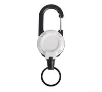 Niceminiwall Heavy Duty Retractable Badge Reel Carabiner Keychain with Steel Wire Rope Holder, Outdoor ID Card and Key Holder Clip for for Fishing, Camping, Hiking, Climbing,(White)