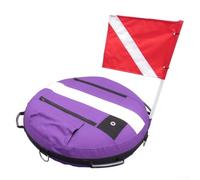 Niceminiwall Inflatable Scuba Diving Training Buoy with Dive Flag, High Visibility Freediving Safety Float Marker, Coated Nylon Construction, Over Pressure Relief(Purple)