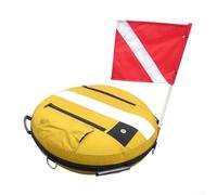 Niceminiwall Inflatable Scuba Diving Training Buoy with Dive Flag, High Visibility Freediving Safety Float Marker, Coated Nylon Construction, Over Pressure Relief(Yellow)