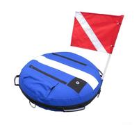 Niceminiwall Inflatable Scuba Diving Training Buoy with Dive Flag, High Visibility Freediving Safety Float Marker, Coated Nylon Construction, Over Pressure Relief(Blue)