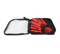 Niceminiwall Insulated Electrician Screwdriver Set with 3 for Phillips and 3 Slotted Tips, Test Pencil and Storage Bag, Non-Slip PP Handles, 7-Piece Precision Hand Tool Kit for
