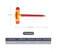 Niceminiwall Insulated T-Handle Hex Wrench Set 1000V High Voltage VDE Certified for to T40 Alloy Forging with Two-Color TPE Handle and High Frequency(T25)