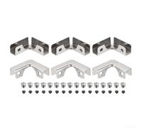 Niceminiwall L-Shaped Glass Fixing Brackets Carbon Steel Corner Clips for Cabinet Display Case Fish Tank Aquarium with Mounting Screws 6 Pieces Set(10-12mm)