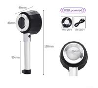 Niceminiwall LED Optical Glass Handheld Magnifier with Light and Measurement Scale, 30X Magnification for Currency Inspection, Antique Appreciation and Jewelry(B)